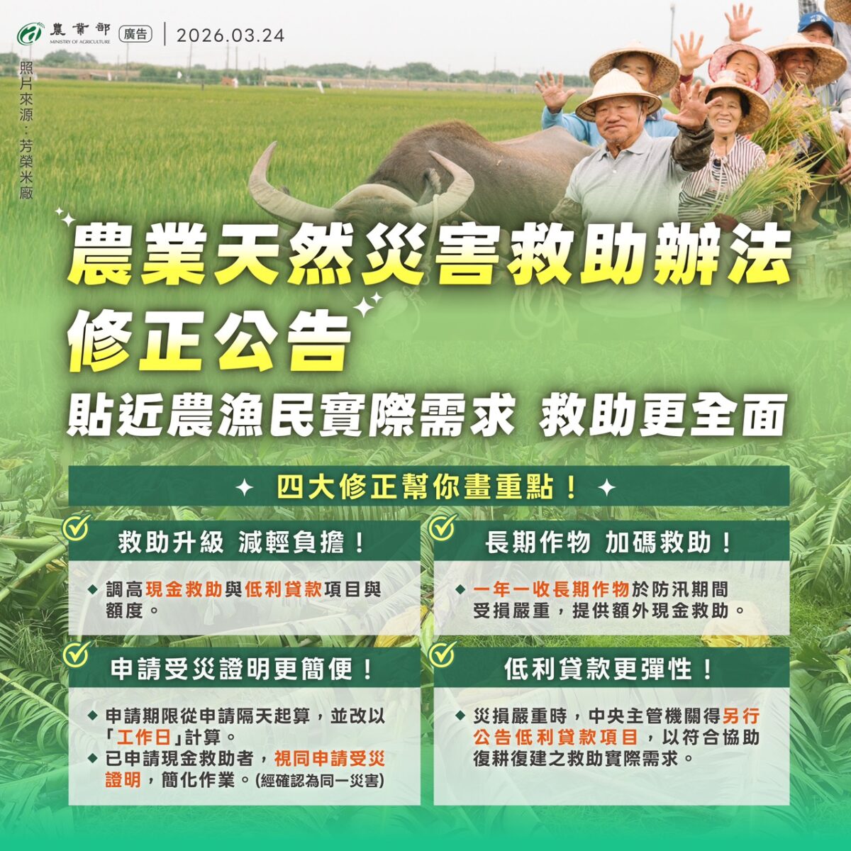 農災補助大升級！邱議瑩成功爭取加碼、簡化申請　農民復耕更有力