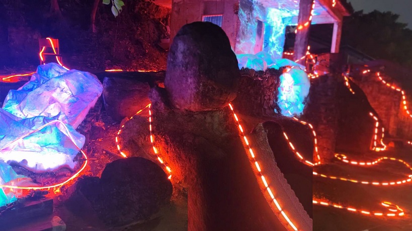 ▲寶藏巖光節點亮夜色，光影在老屋與石階間流轉，讓歷史與當代在此靜靜交會！