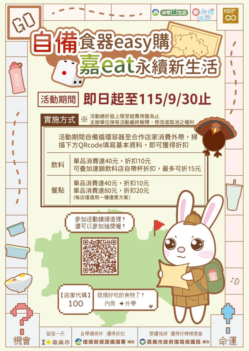 嘉市「自備食器easy購」百店響應現折超有感　減廢吃美食還能抽大獎