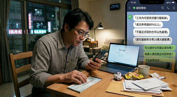網路找徵信竟遇陷阱！男子險付10萬訂金　公會教你5招辨真假