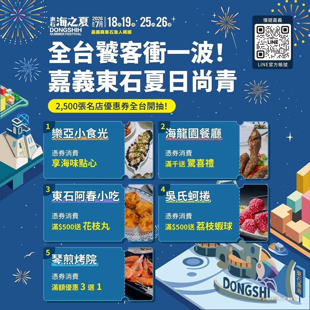 全台饕客衝一波　嘉義東石鮮蚵、海產2500張名店優惠券開抽