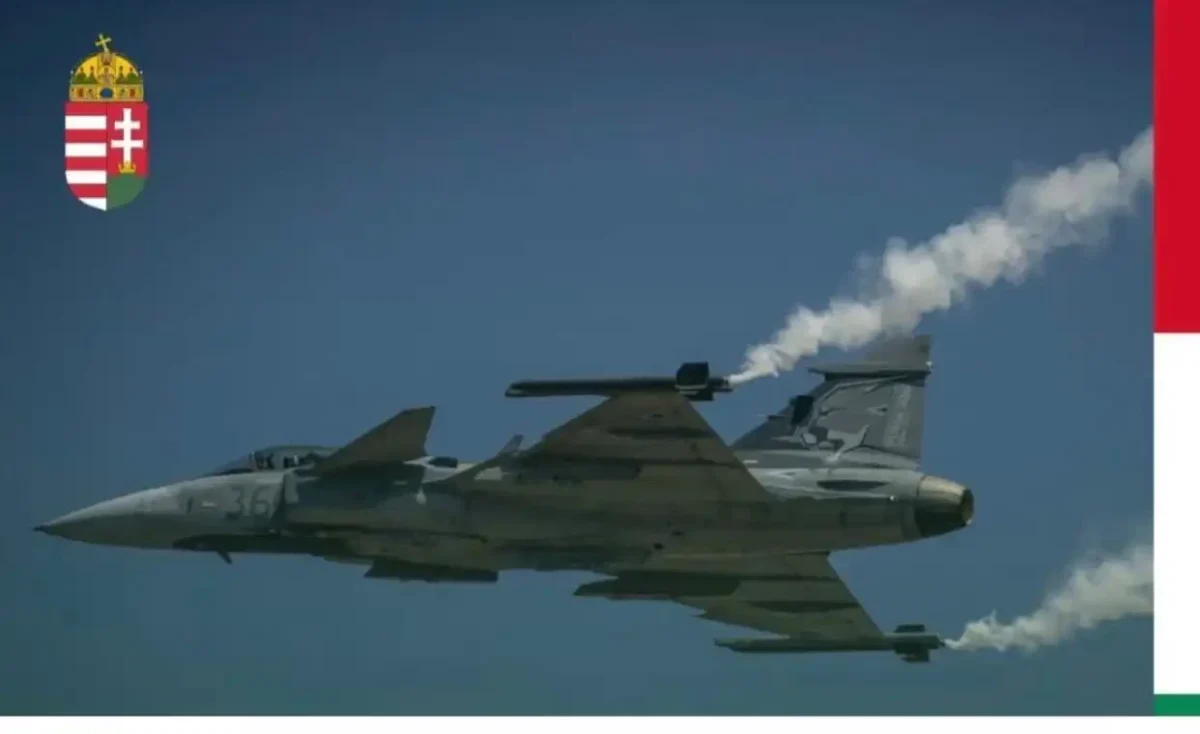 ▲匈牙利空軍接報後派戰機升空作目視警告。
