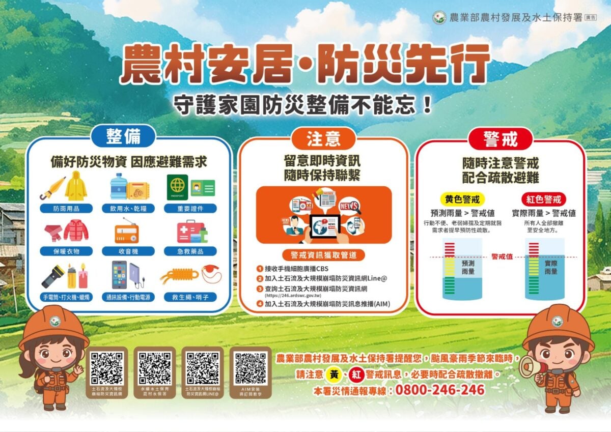 白海豚颱風影響臺灣　農村水保署啟動防災應變加強戒備