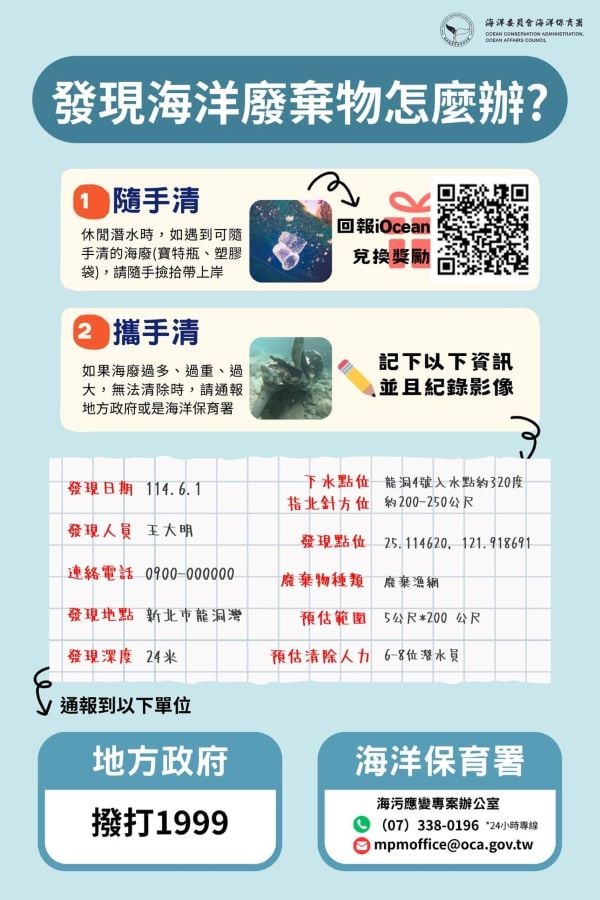 白海豚颱風接近　海保署提醒勿前往海邊活動　發現海洋廢棄物可透過MDCN通報