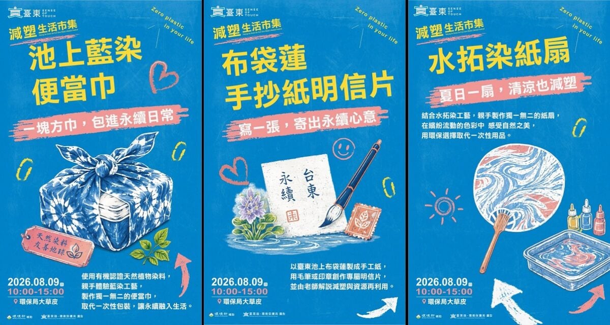 減塑生活市集8/9登場！闖關、手作、二手派對　體驗永續臺東新日常